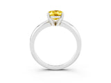 White gold Oval Cut Yellow Sapphire Solitaire Engagement Ring with Round Band and Four-Prong Setting_27