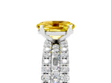 White gold Oval Cut Yellow Sapphire Solitaire Ring with Pavé and Channel Set Band_29