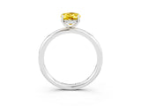 White gold Oval Cut Yellow Sapphire Solitaire Ring with Thin Band and Four-Prong Setting_39