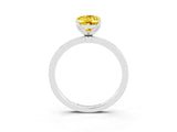White gold Oval Cut Yellow Sapphire Solitaire Ring with Thin Band and Prong Setting_39