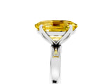 White gold Oval Cut Yellow Sapphire Solitaire Ring with Thin Band and Prong Setting_41