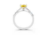 White gold Oval Cut Yellow Sapphire Solitaire with Side Baguettes and Channel Set Band_27