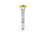 White gold Oval Cut Yellow Sapphire Split Shank Engagement Ring with Pavé Band_26
