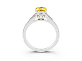 White gold Oval Cut Yellow Sapphire Split Shank Engagement Ring with Pavé Band_27