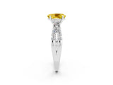 White gold Oval Cut Yellow Sapphire Three-Stone Ring with Pavé Split Shank and Four-Prong Setting_38