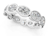 White gold Oval Diamond Bezel Set Eternity Wedding Band_1