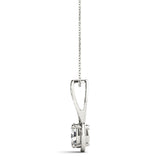 White gold Oval Diamond Bezel-Set Pendant 2