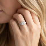 White gold Oval Diamond Bezel and Prong Setting with Pave Band_63