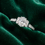 White gold Oval Diamond Bezel and Prong Setting with Pave Band_65