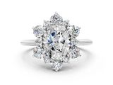 White gold Oval Diamond Cluster Halo Ring with Solitaire Band and Four-Prong Setting_20