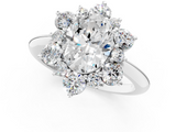 White gold Oval Diamond Cluster Halo Ring with Solitaire Band and Four-Prong Setting_20