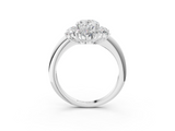 White gold Oval Diamond Cluster Halo Ring with Solitaire Band and Four-Prong Setting_22