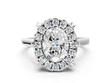 White gold Oval Diamond Cluster Halo Solitaire with Four-Prong Setting_75