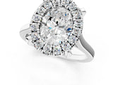 White gold Oval Diamond Cluster Halo Solitaire with Four-Prong Setting_78