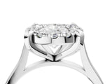 White gold Oval Diamond Cluster Halo Solitaire with Four-Prong Setting_79