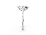 White gold Oval Diamond Cluster Halo Solitaire with Four-Prong Setting_79