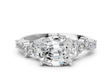 White gold Oval Diamond Cluster Pavé Band with Four-Prong Setting_32
