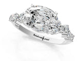 White gold Oval Diamond Cluster Pavé Band with Four-Prong Setting_33