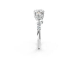White gold Oval Diamond Cluster Pavé Band with Four-Prong Setting_34