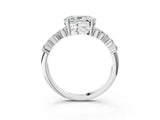 White gold Oval Diamond Cluster Pavé Band with Four-Prong Setting_35
