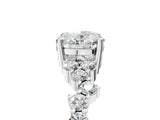 14K White Gold 4.04 Carat F VS1 Oval Diamond Cluster Pavé Band with Four-Prong Setting
