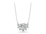 White gold Oval Diamond Cluster Pendant with Prong Setting_11