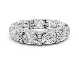 White gold Oval Diamond Eternity Wedding Band with Round Diamond Accents