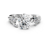 White gold Oval Diamond Floral Vine Solitaire Engagement Ring_24