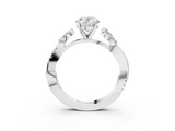 White gold Oval Diamond Floral Vine Solitaire Engagement Ring_27
