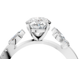 White gold Oval Diamond Floral Vine Solitaire Engagement Ring_28