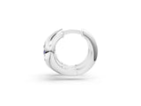 White gold Oval Diamond Framed Huggie Hoop Earrings_1