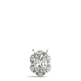 White gold Oval Diamond Halo Pendant with Prong Setting 1