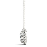 White gold Oval Diamond Halo Pendant with Prong Setting 2