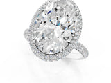 White gold Oval Diamond Halo Ring with Round Diamond Accents_10