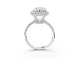 White gold Oval Diamond Halo Ring with Round Diamond Accents_15