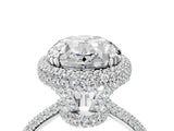 White gold Oval Diamond Halo Ring with Round Diamond Accents_28