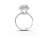 White gold Oval Diamond Halo Ring with Round Diamond Accents_3