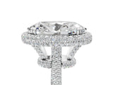 White gold Oval Diamond Halo Ring with Round Diamond Accents_5