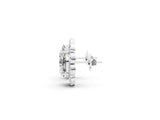 White gold Oval Diamond Halo Stud Earrings with Oval Diamond Accents_1