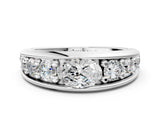 White gold Oval Diamond Mens Ring with Round Diamond Accents