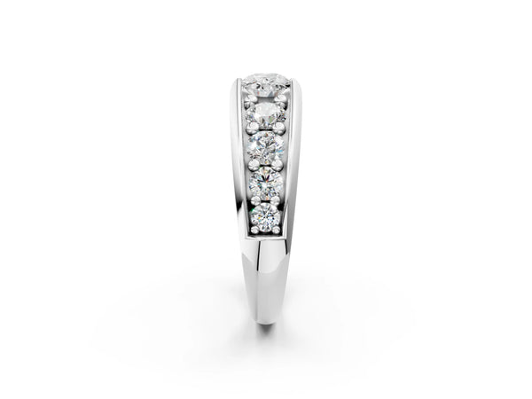 White gold Oval Diamond Mens Ring with Round Diamond Accents