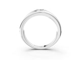 White gold Oval Diamond Mens Ring with Round Diamond Accents_3