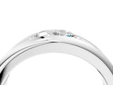 White gold Oval Diamond Mens Ring with Round Diamond Accents_4