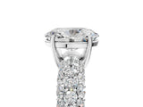 White gold Oval Diamond Pavé Band Solitaire Ring with Four-Prong Setting_54