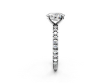 White gold Oval Diamond Pavé Band Solitaire with Four-Prong Setting_245