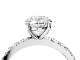 White gold Oval Diamond Pavé Band Solitaire with Four-Prong Setting_247
