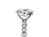 White gold Oval Diamond Pavé Band Solitaire with Four-Prong Setting_248