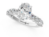 White gold Oval Diamond Pavé Band Solitaire with Four-Prong Setting_39