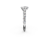 White gold Oval Diamond Pavé Band Solitaire with Four-Prong Setting_40