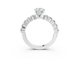 White gold Oval Diamond Pavé Band Solitaire with Four-Prong Setting_41